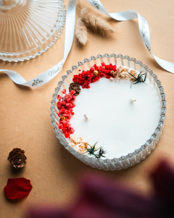 Christmas Candle | Candy Jar Candle | Dry Flower Soy Wax Candle | Decorative Candle | Candle For Gifting | HandMade Candle