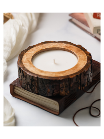 Wooden Log Candle