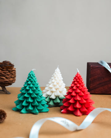 Christmas Tree Candle | Scented Soy Wax Candle | Handmade Candle | Set of 3