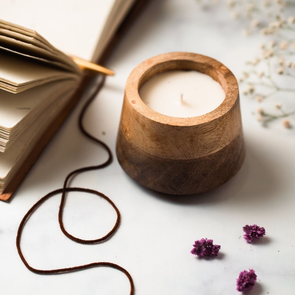 Wooden Container Candle | Scented Soy Wax Candle