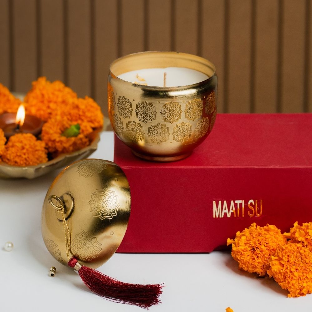 Dhyana | Brass Container | Scented Soy Wax Candle
