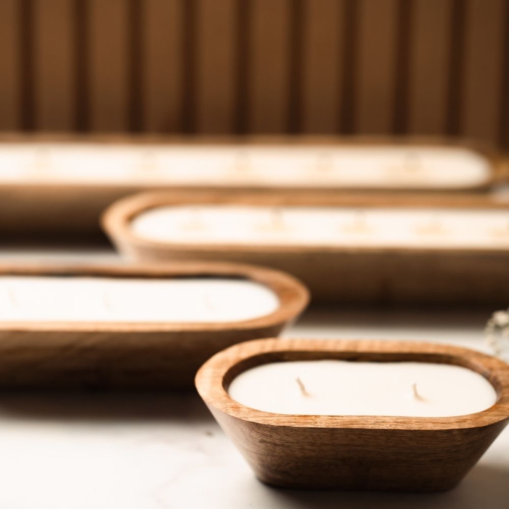 Wooden Boat Candle | 8" | Wax Flower Soy Wax Candle