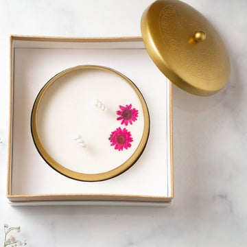 Golden Urli with Lid | 4" | Scented Soy Wax Candle