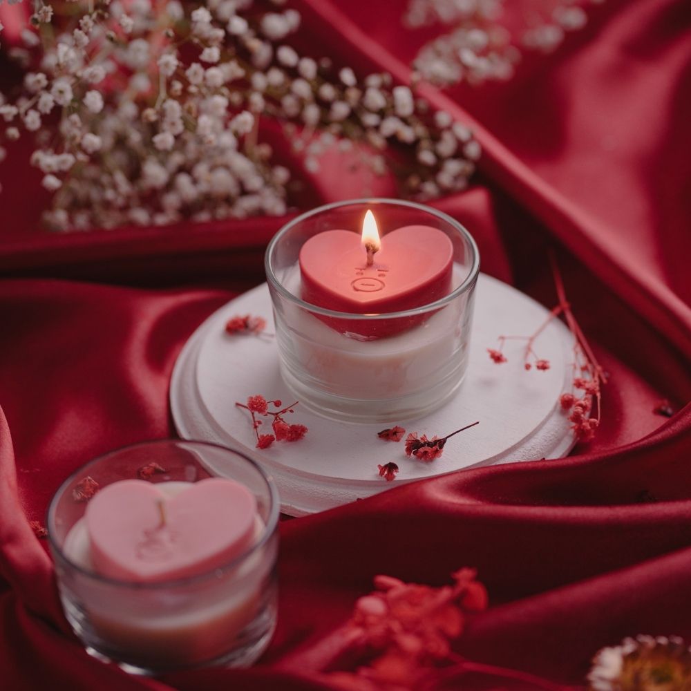 Valentine’s Heart Candle | Set of 2 | Scented Soy Wax Candle