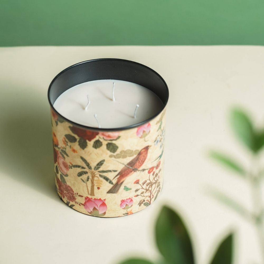 Yellow Iron Container Cookie Jar With Wooden Lid | Modern Minimalist Luxury Decor