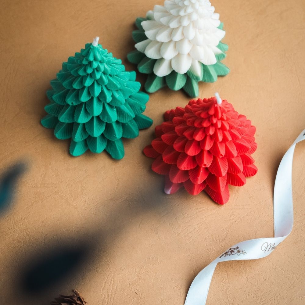 Christmas Tree Candle | Set of 3 | Scented Soy Wax Candle