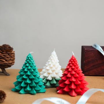 Christmas Tree Candle | Set of 3 | Scented Soy Wax Candle