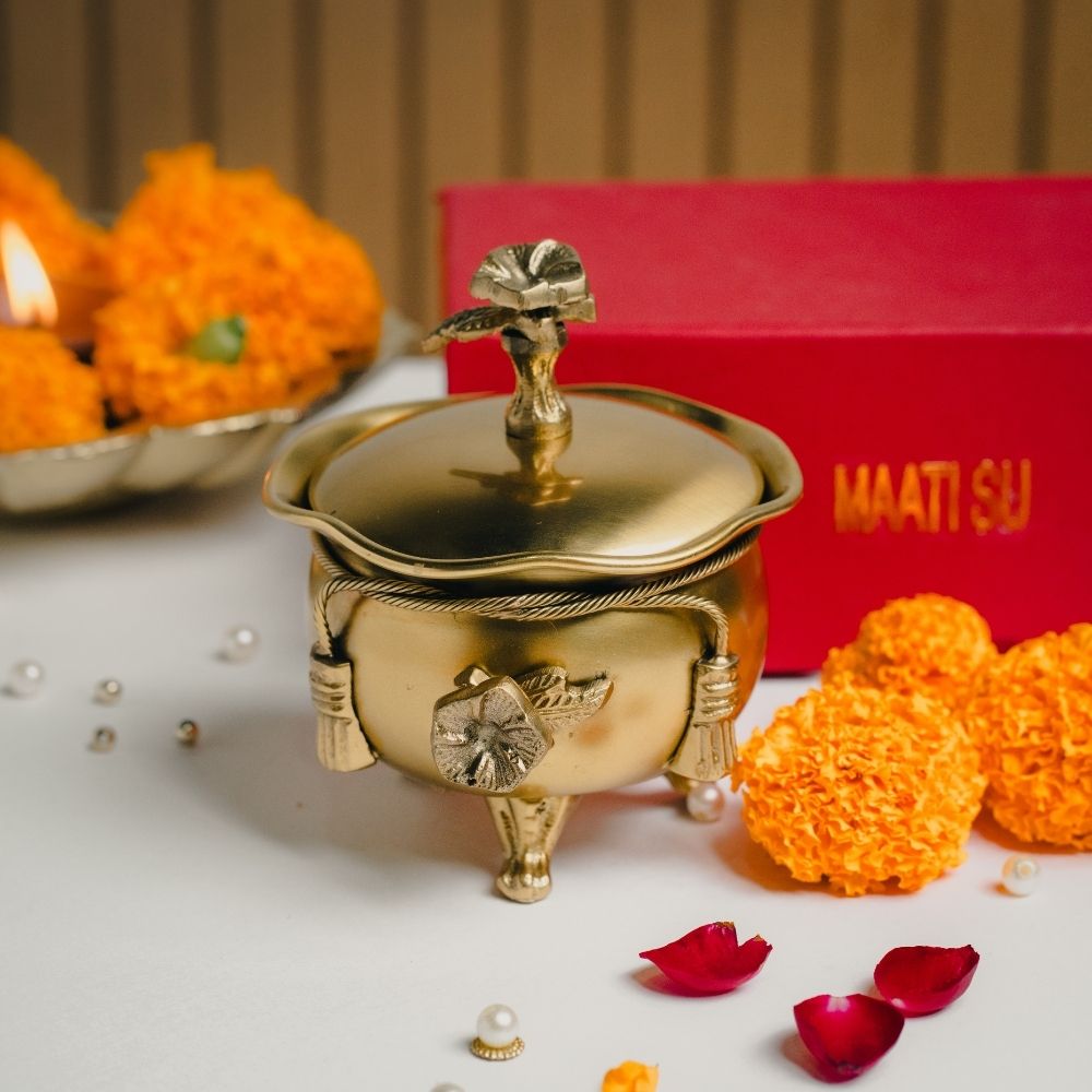 Tejaswi | Brass Container | Scented Soy Wax Candle