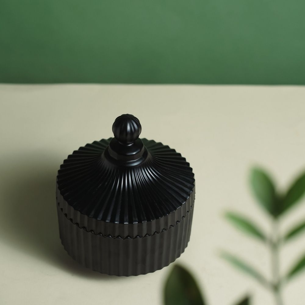 Black Candy Jar Candle | Modern Minimalist Decor