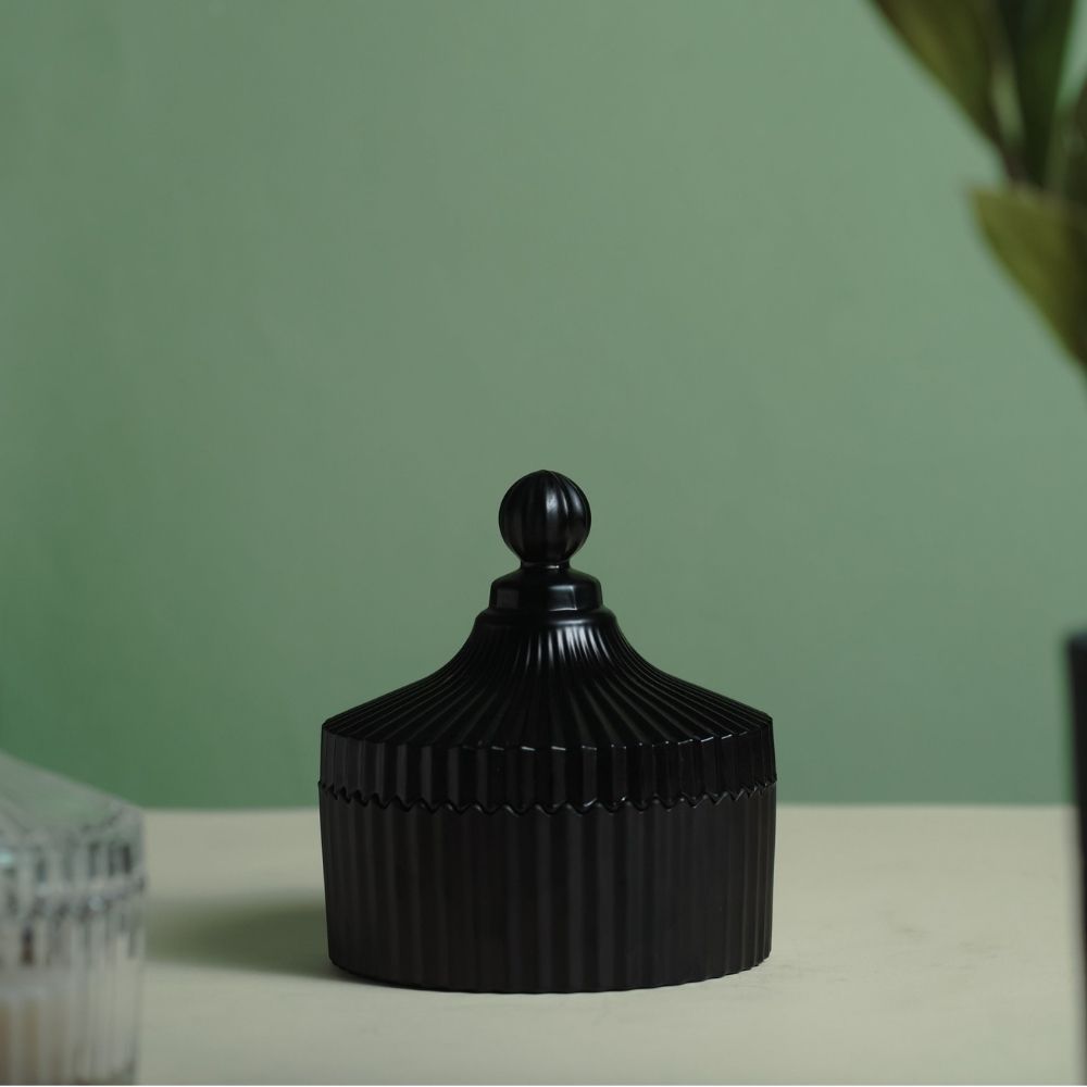 Black Candy Jar Candle | Modern Minimalist Decor