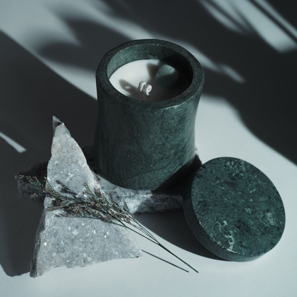 Granite Marble Candle | Refillable | Modern Minimalist Decor