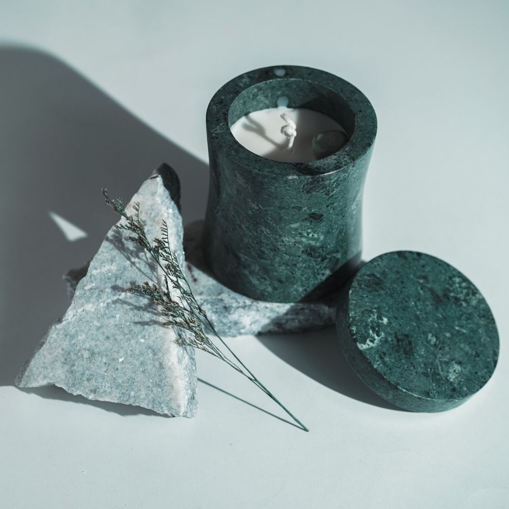Granite Marble Candle | Refillable | Modern Minimalist Decor