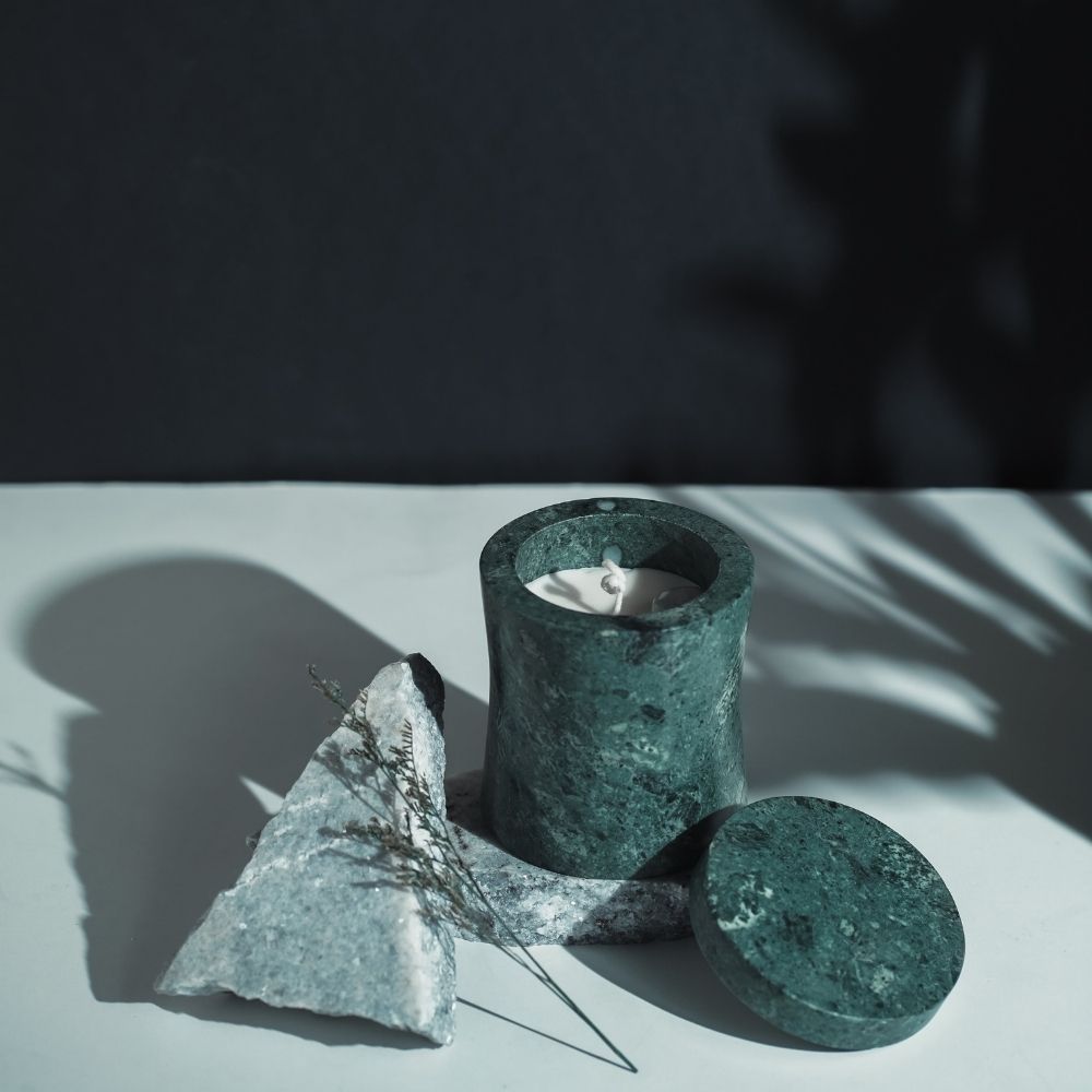 Granite Marble Candle | Refillable | Modern Minimalist Decor