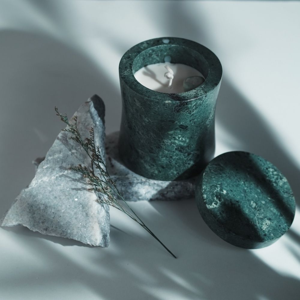 Granite Marble Candle | Refillable | Modern Minimalist Decor