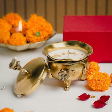 Tejaswi | Brass Container | Scented Soy Wax Candle