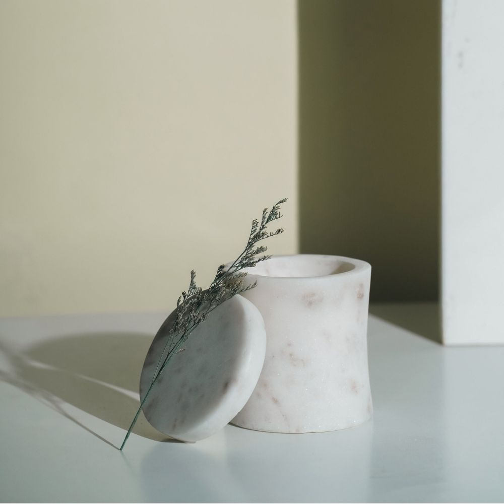 White Marble Candle | Refillable | Modern Decor