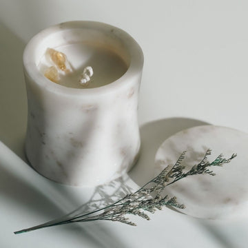 White Marble Candle | Refillable | Modern Decor