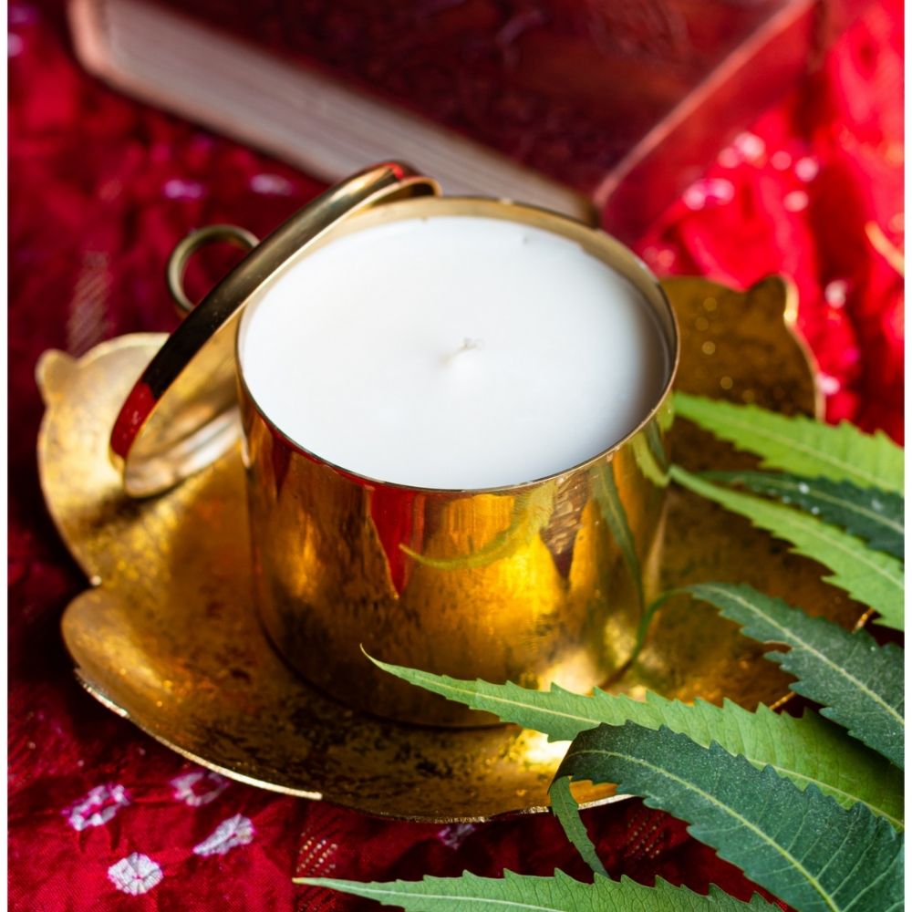 Brass Container Candle with Lid | Scented Soy Wax Candle