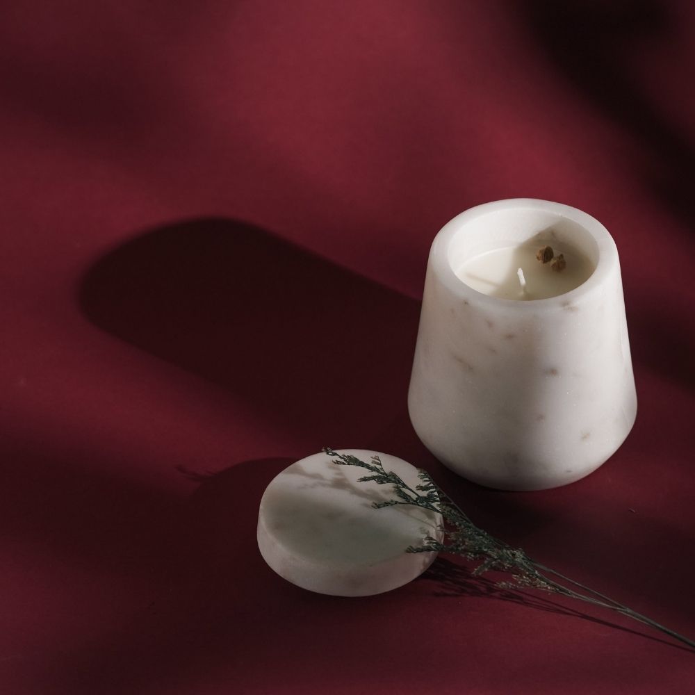 White Marble Candle | Refillable | Modern Minimalist Decor
