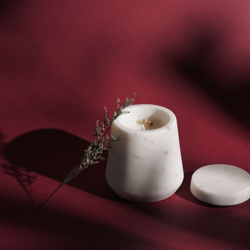 White Marble Candle | Refillable | Modern Minimalist Decor
