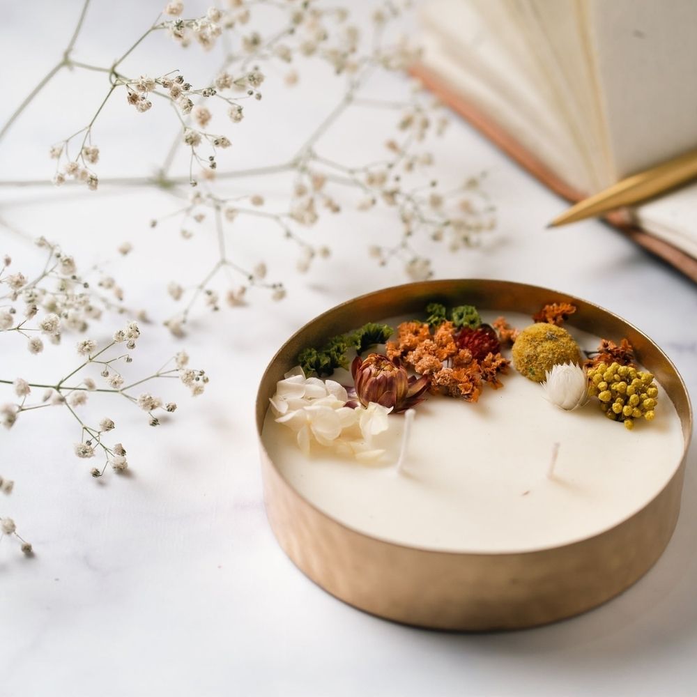 Hammered Copper Urli | 5" | Scented Soy Wax Candle