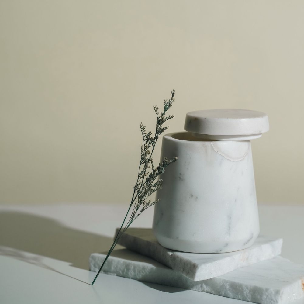 White Marble Candle | Refillable | Modern Minimalist Decor