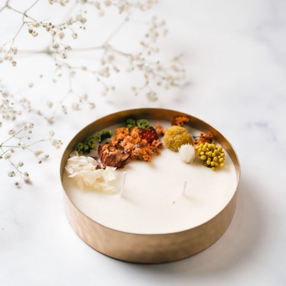 Hammered Copper Urli | 5" | Scented Soy Wax Candle