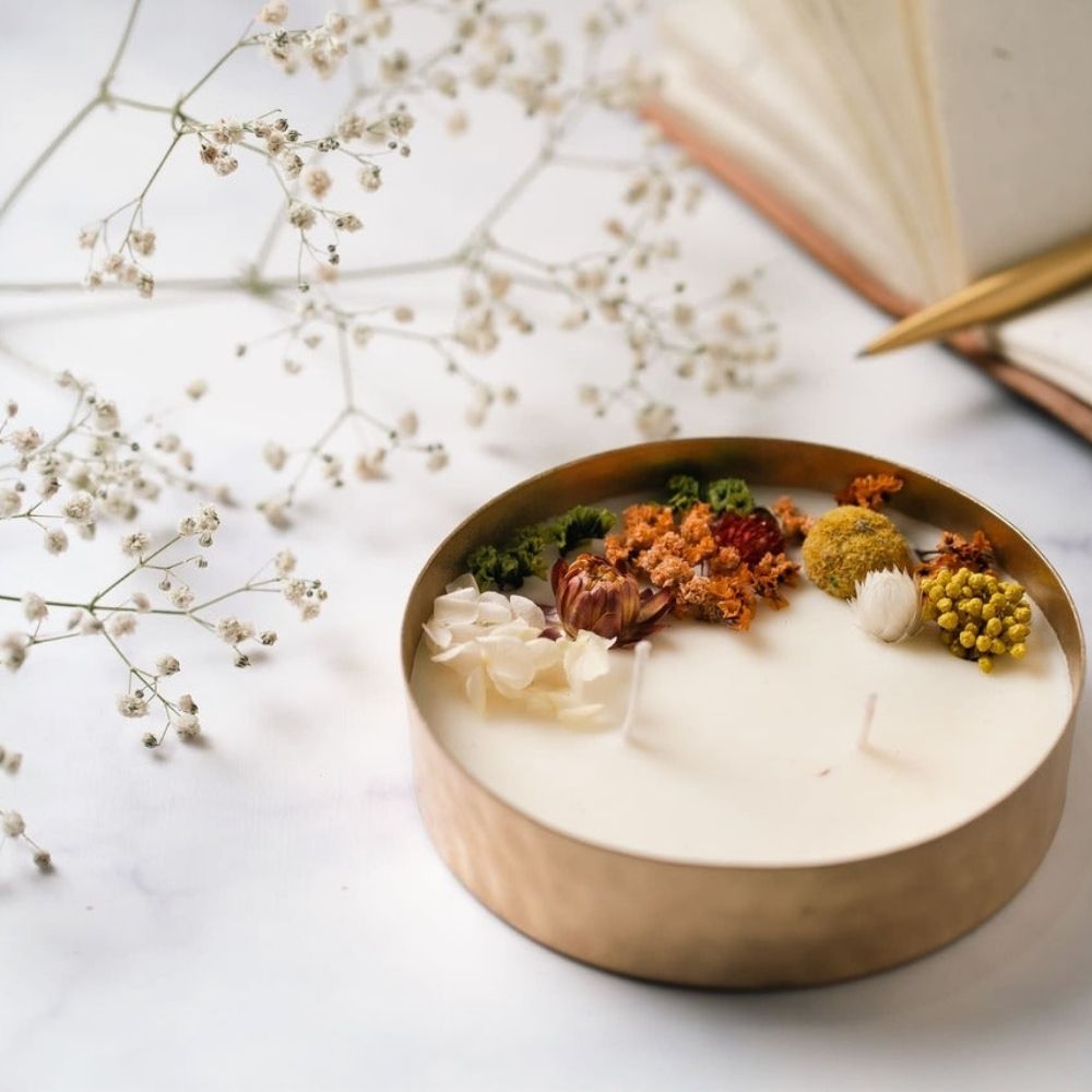 Hammered Copper Urli | 5" | Scented Soy Wax Candle
