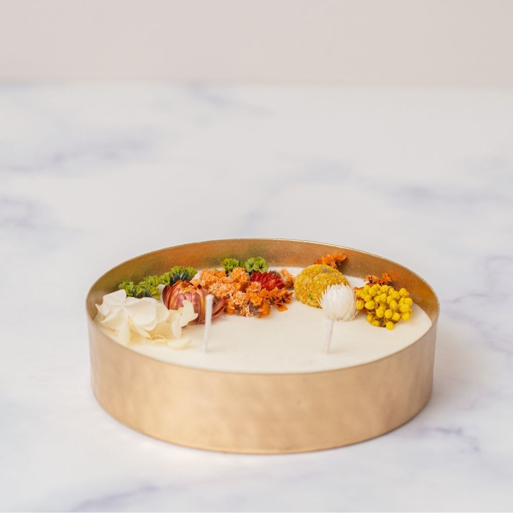 Hammered Copper Urli | 5" | Scented Soy Wax Candle