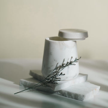 White Marble Candle | Refillable | Modern Minimalist Decor