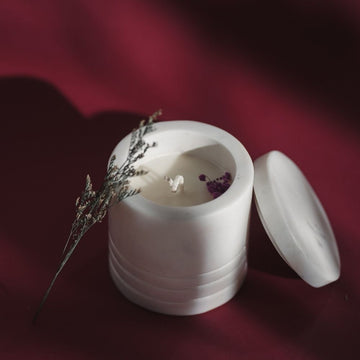 White Marble Candle | Modern Minimalist Decor