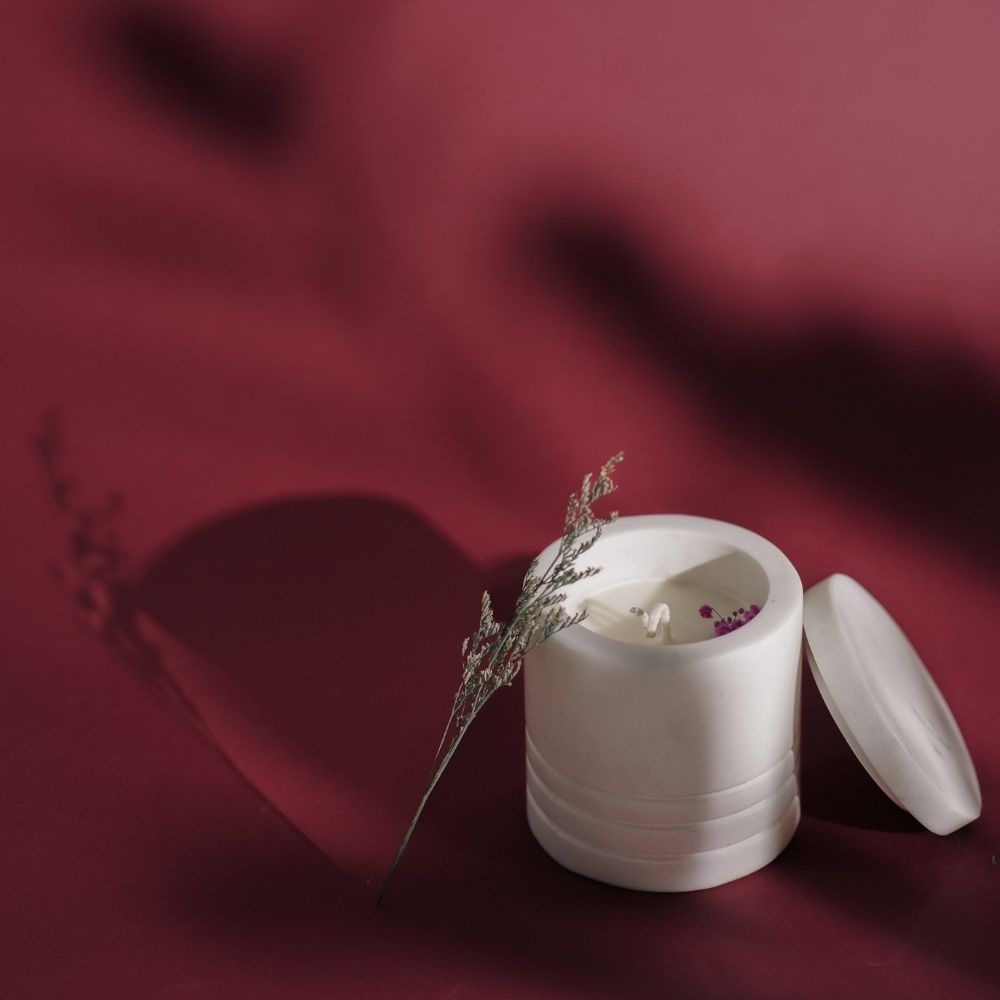 White Marble Candle | Modern Minimalist Decor