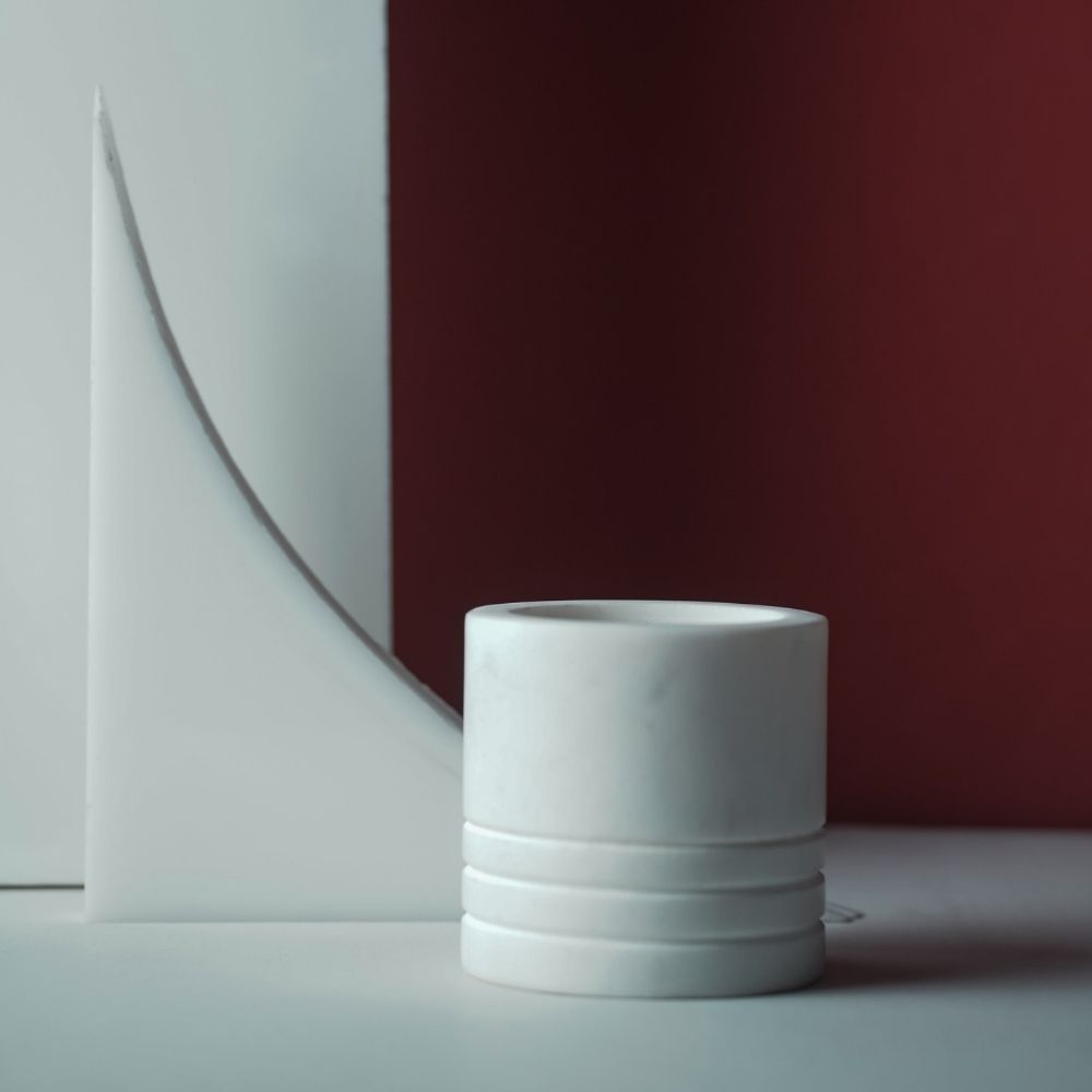 White Marble Candle | Modern Minimalist Decor