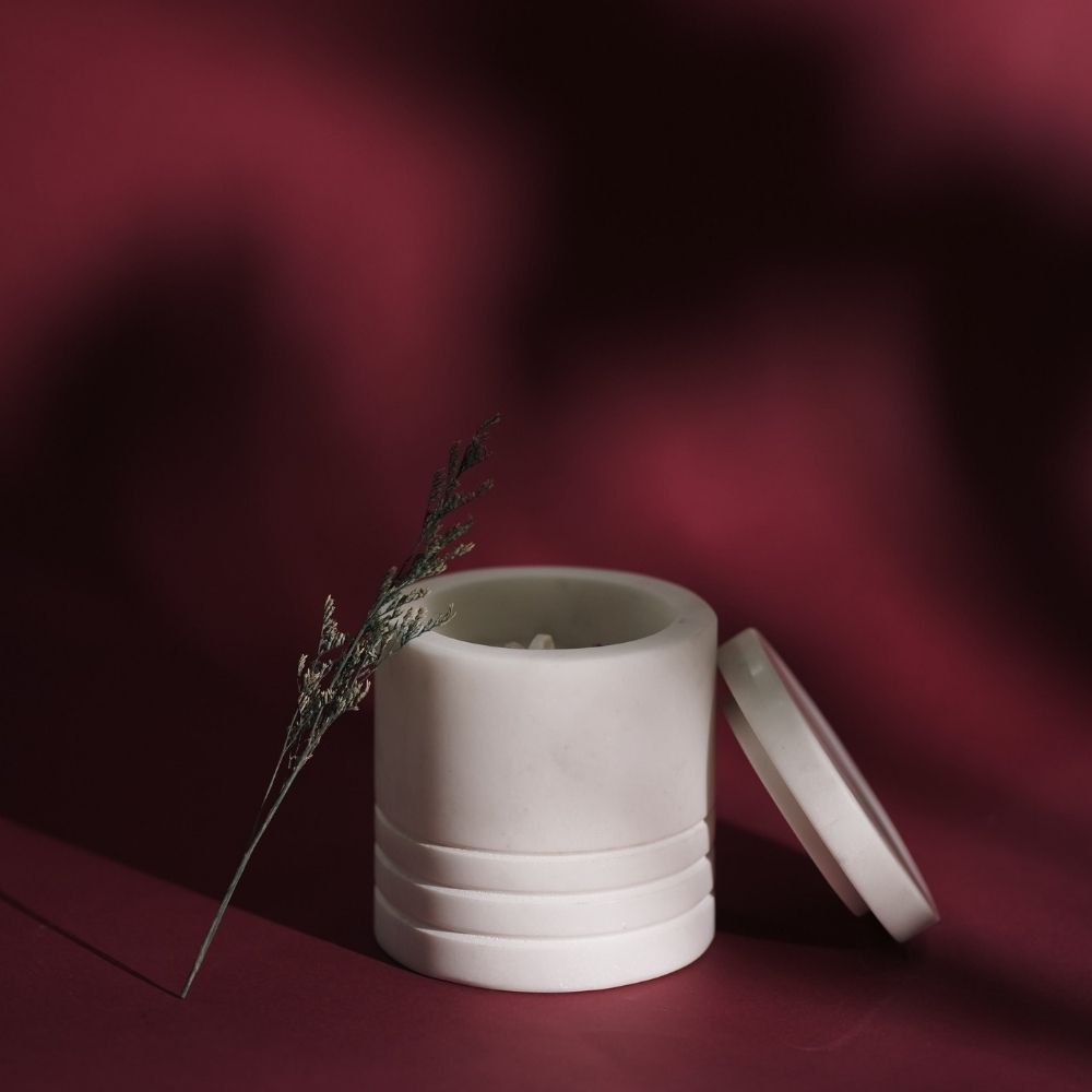 White Marble Candle | Modern Minimalist Decor