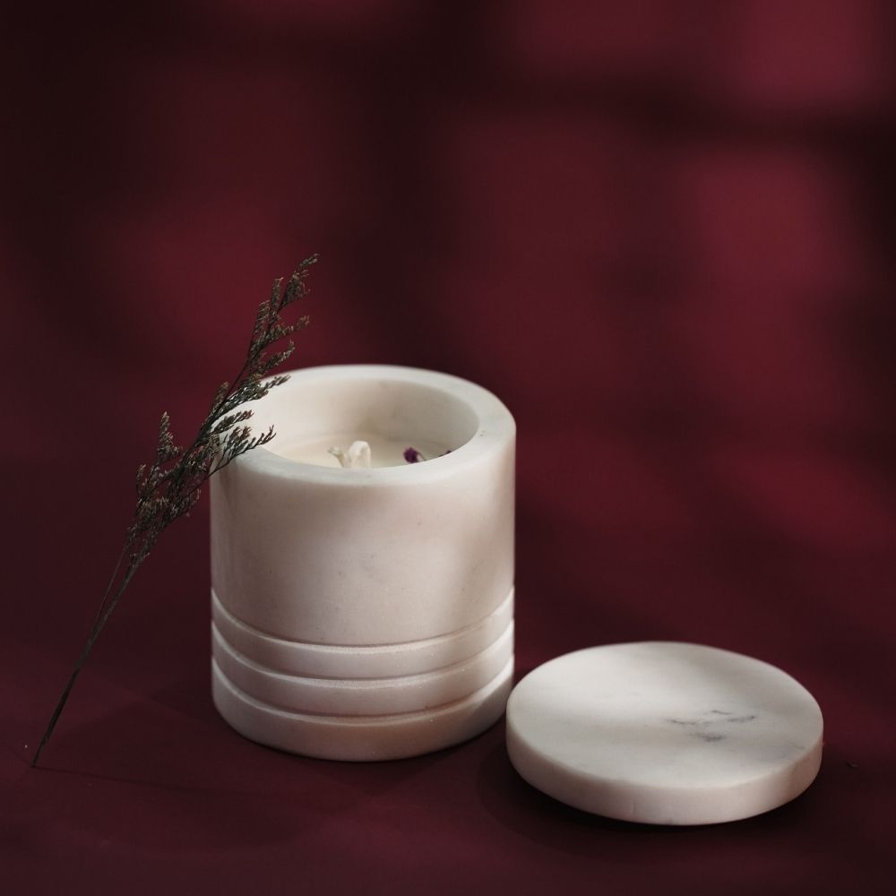 White Marble Candle | Modern Minimalist Decor