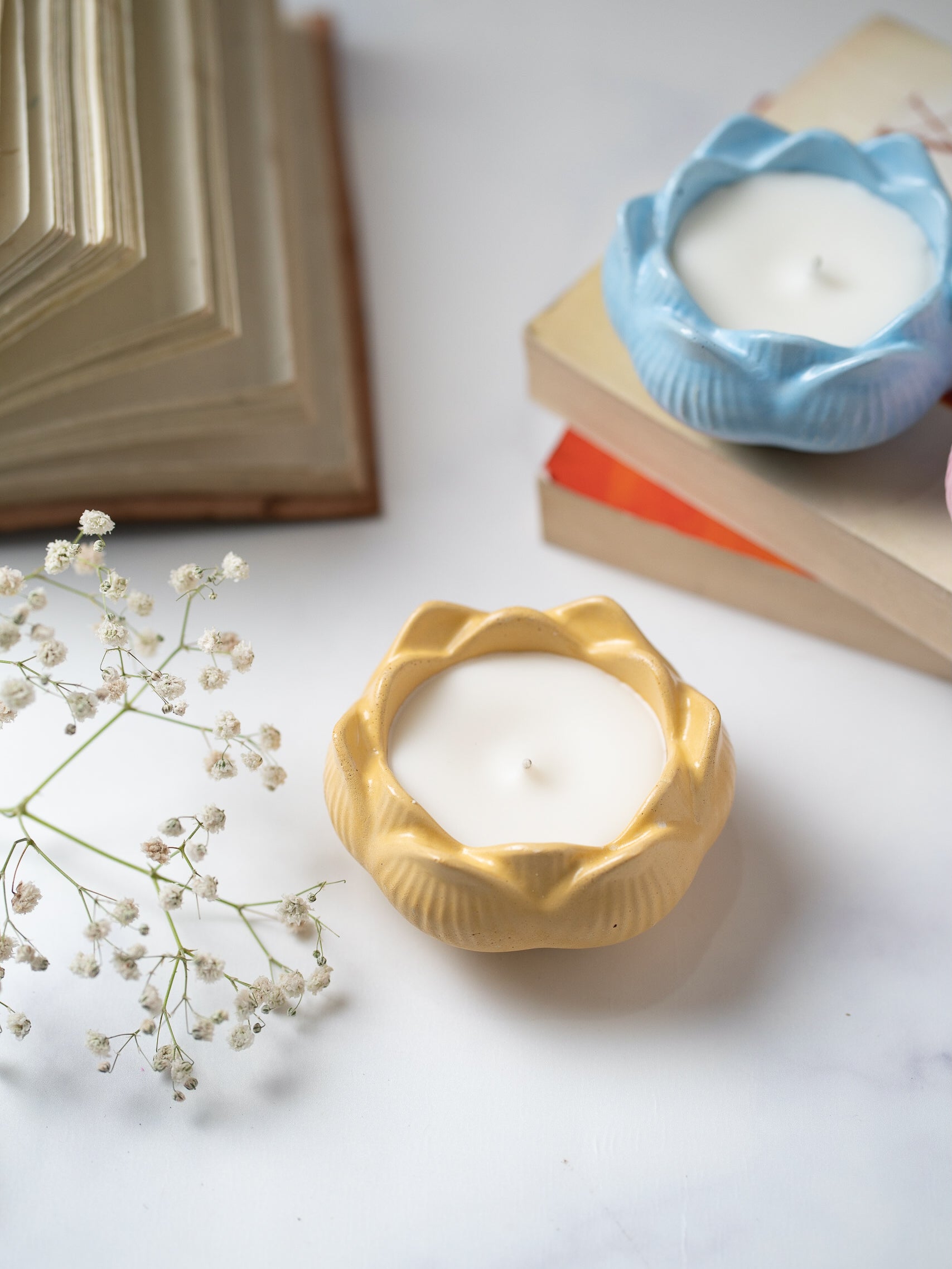 Lotus Concrete Container | Scented Soy Wax Candle