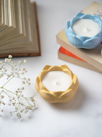 Lotus Concrete Container | Scented Soy Wax Candle