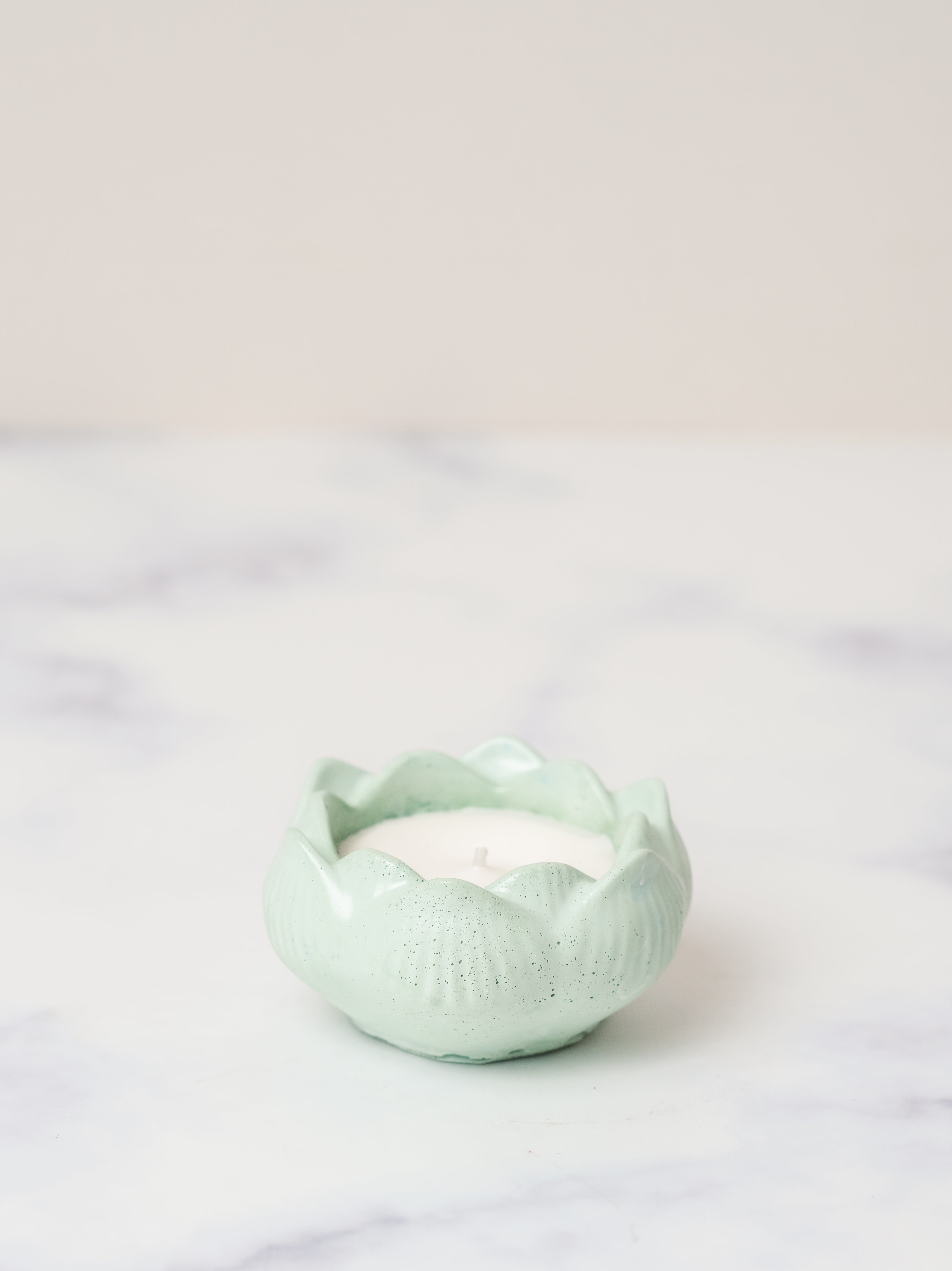 Lotus Concrete Container | Scented Soy Wax Candle