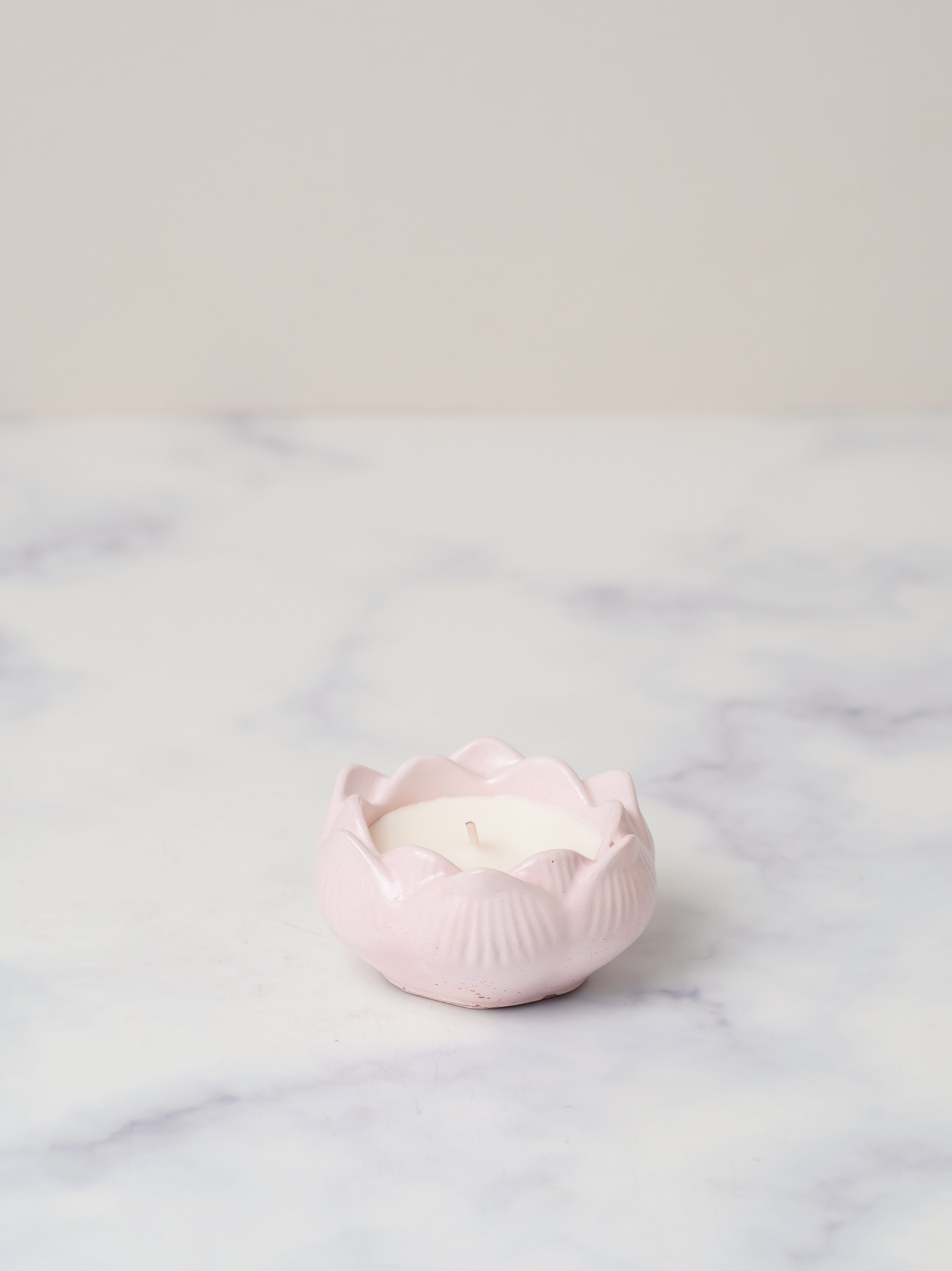Lotus Concrete Container | Scented Soy Wax Candle