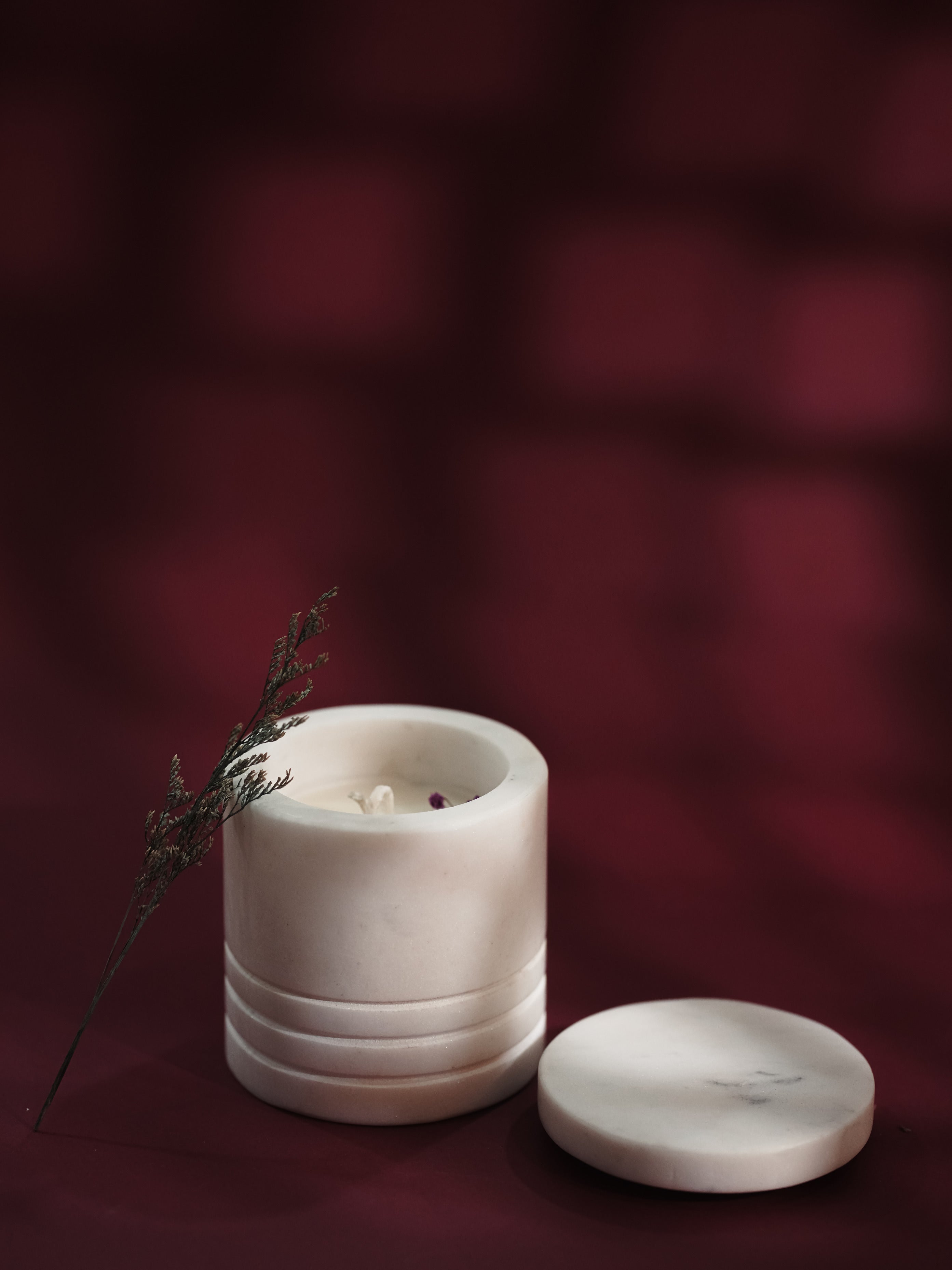 White Marble Candle | Modern Home Minimalist Luxury Decor