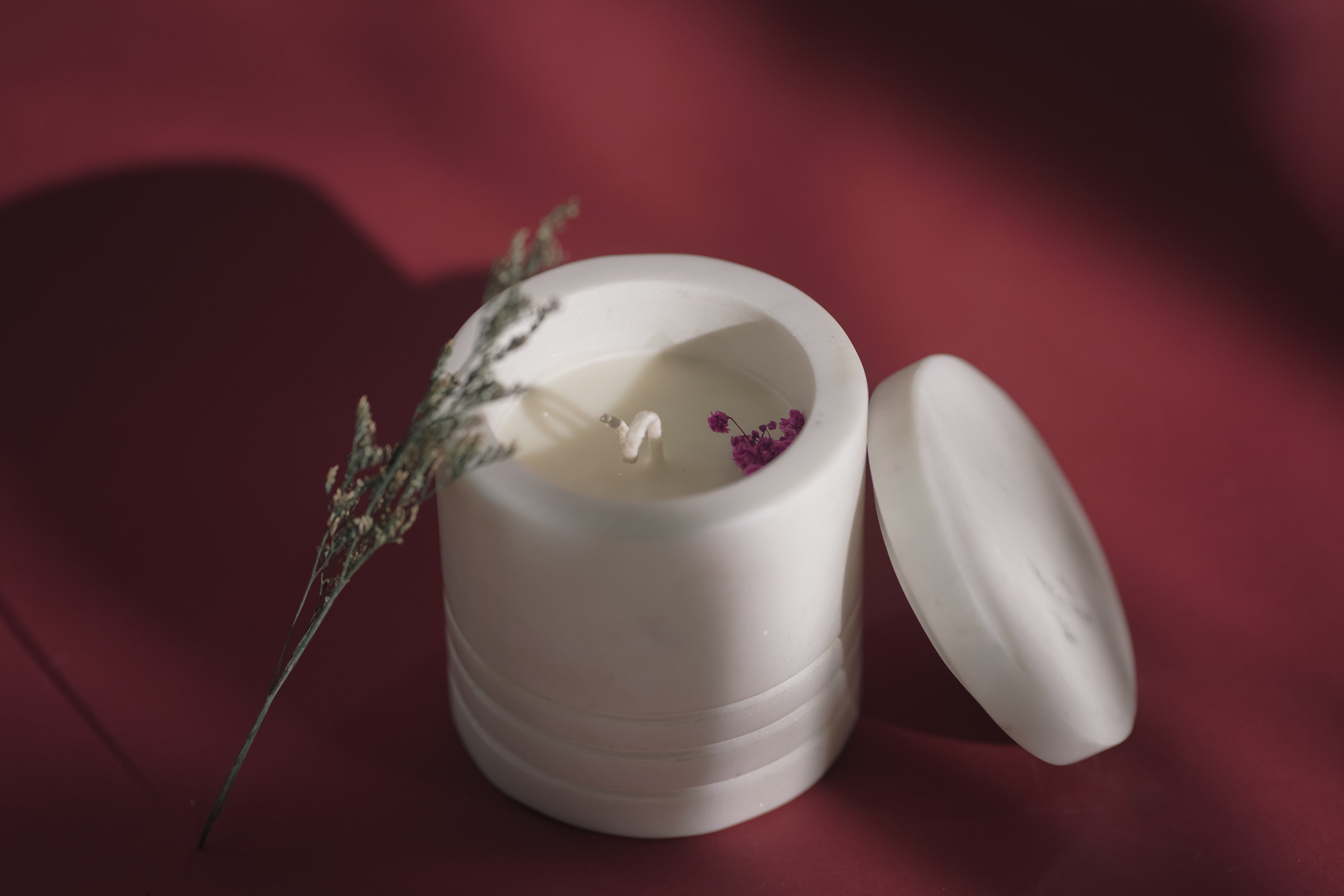 White Marble Candle | Modern Home Minimalist Luxury Decor