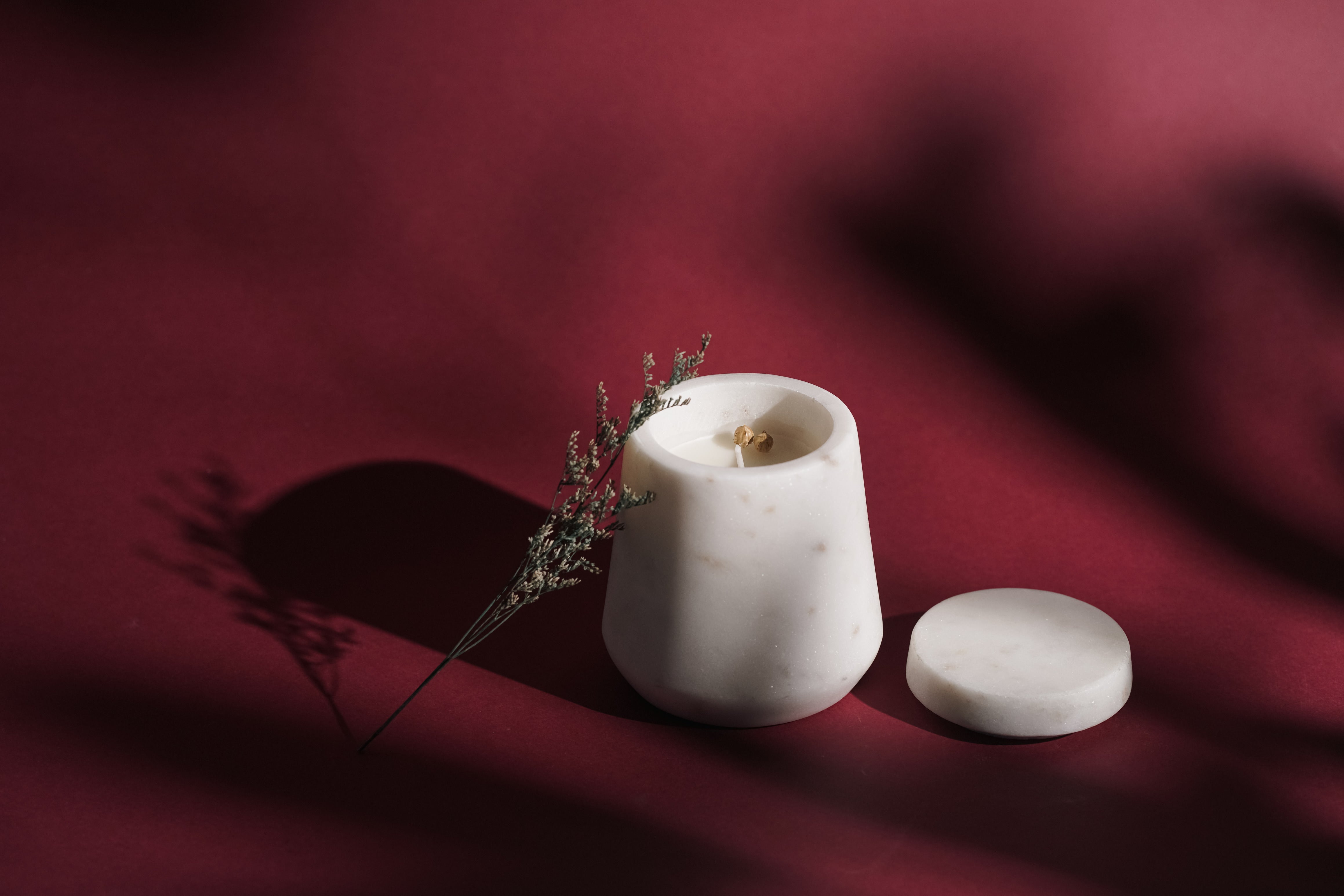 White Marble Refillable Candle | Modern Home Minimalist Luxury Decor