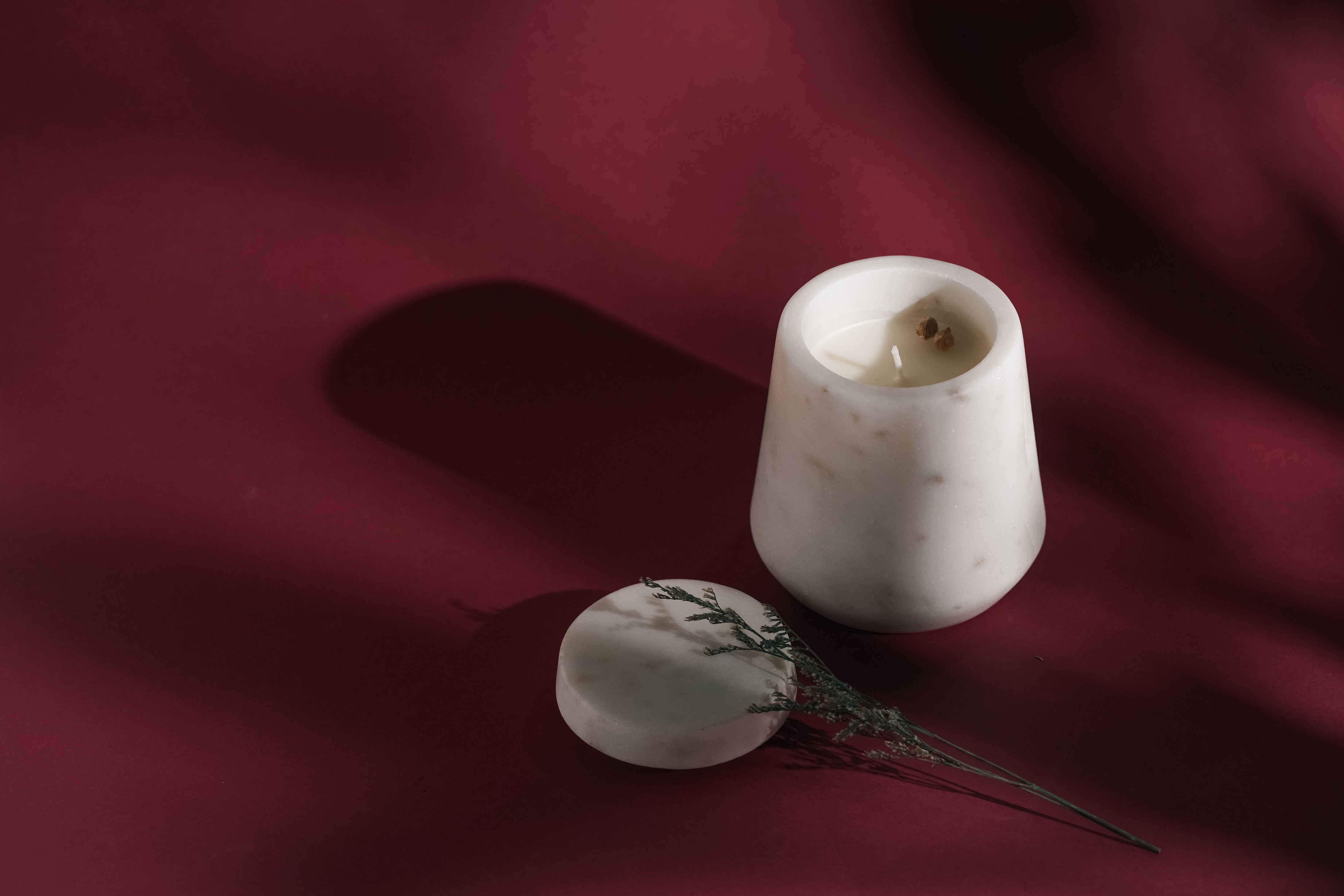 White Marble Refillable Candle | Modern Home Minimalist Luxury Decor