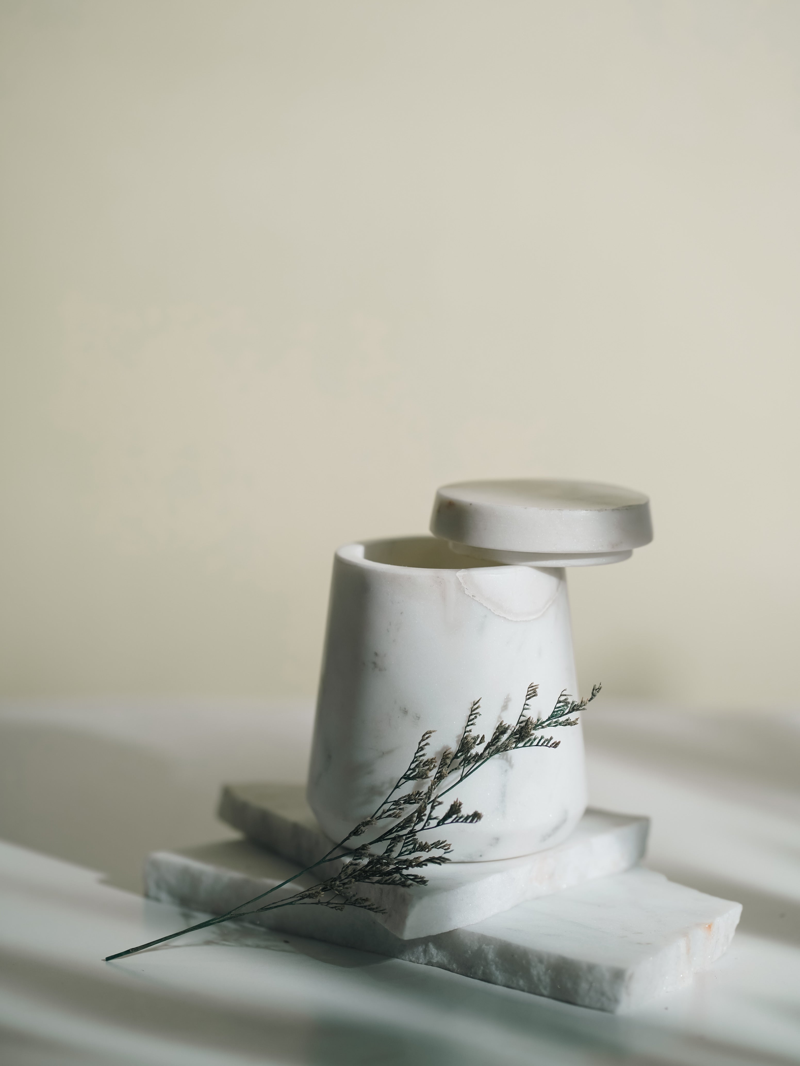 White Marble Refillable Candle | Modern Home Minimalist Luxury Decor