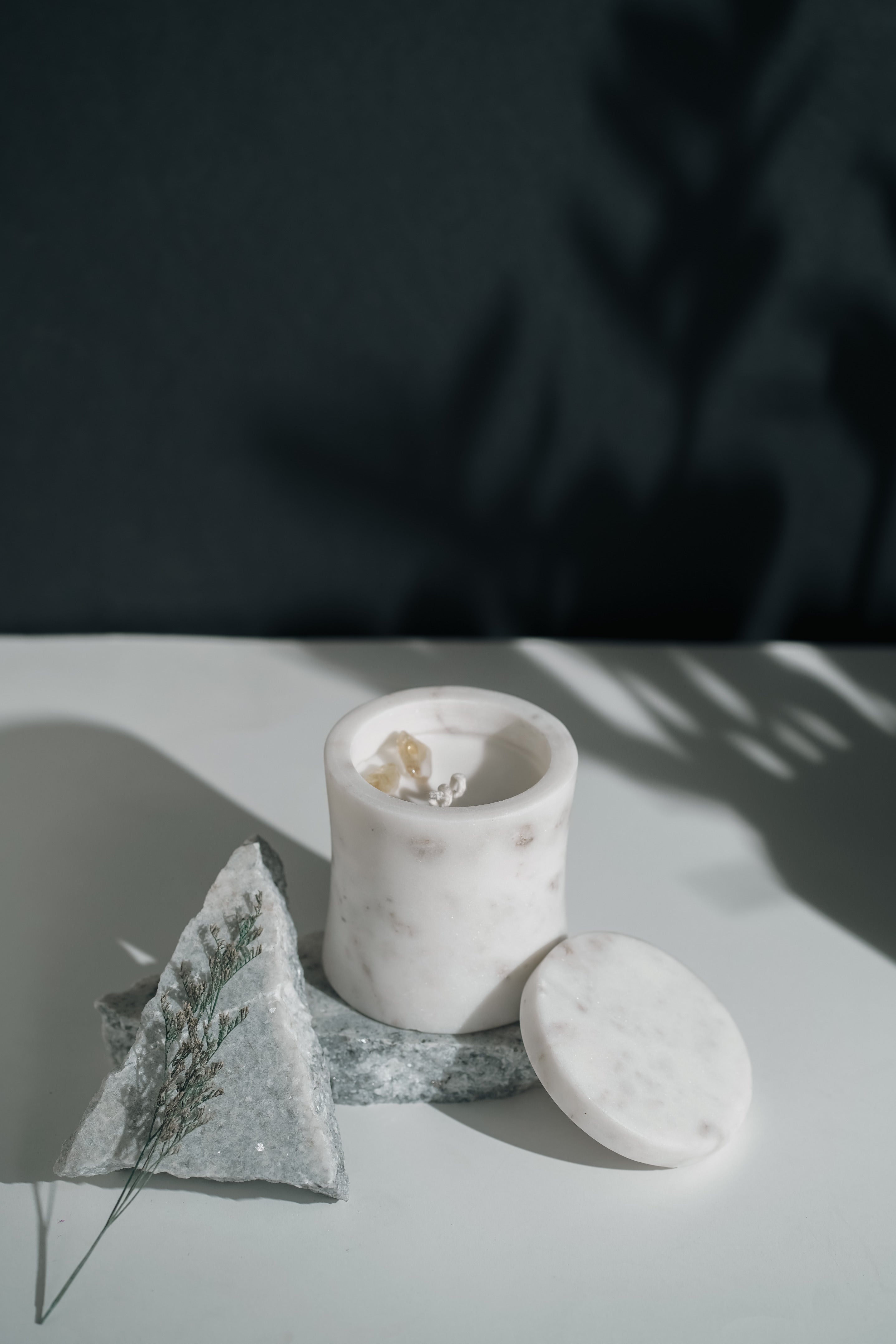 White Marble Refillable Candle | Modern Home Minimalist Luxury Decor