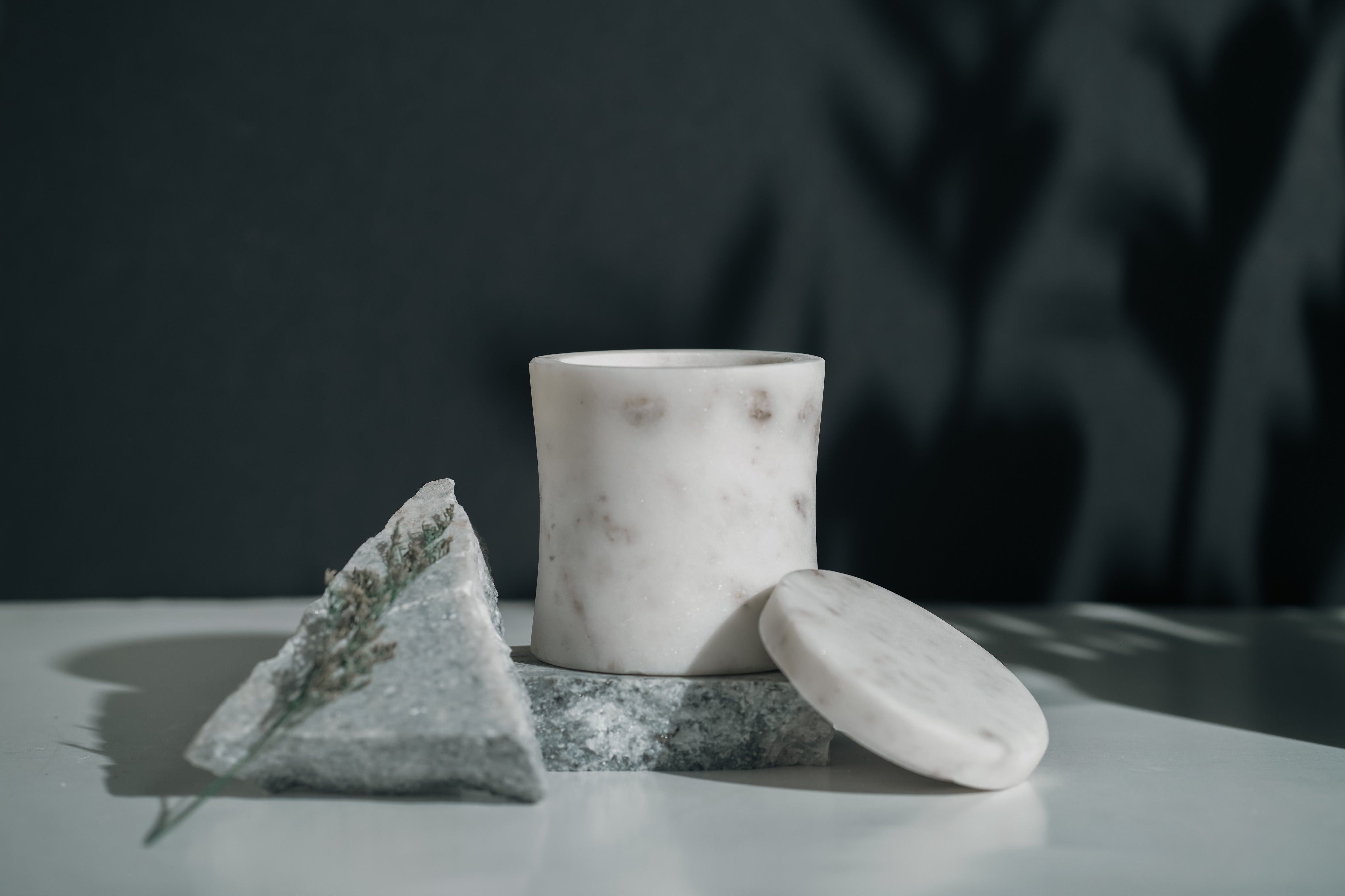 White Marble Refillable Candle | Modern Home Minimalist Luxury Decor