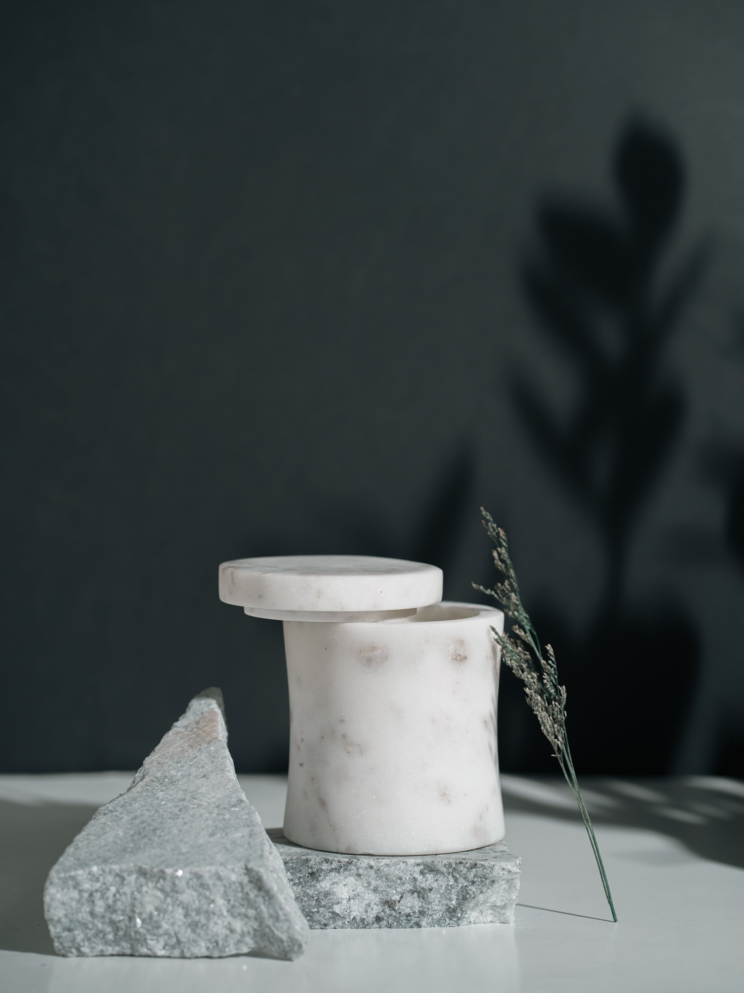 White Marble Refillable Candle | Modern Home Minimalist Luxury Decor