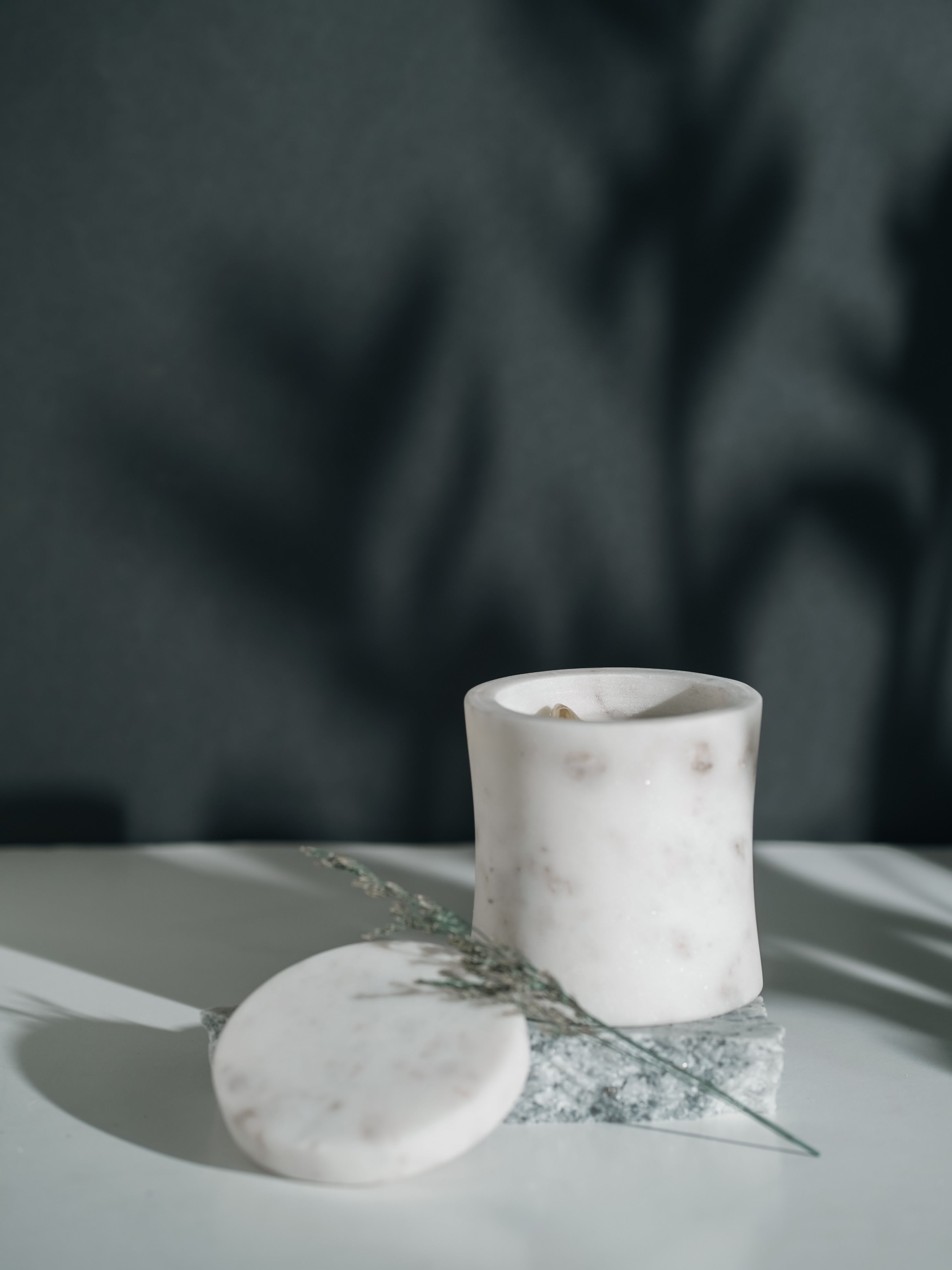 White Marble Refillable Candle | Modern Home Minimalist Luxury Decor