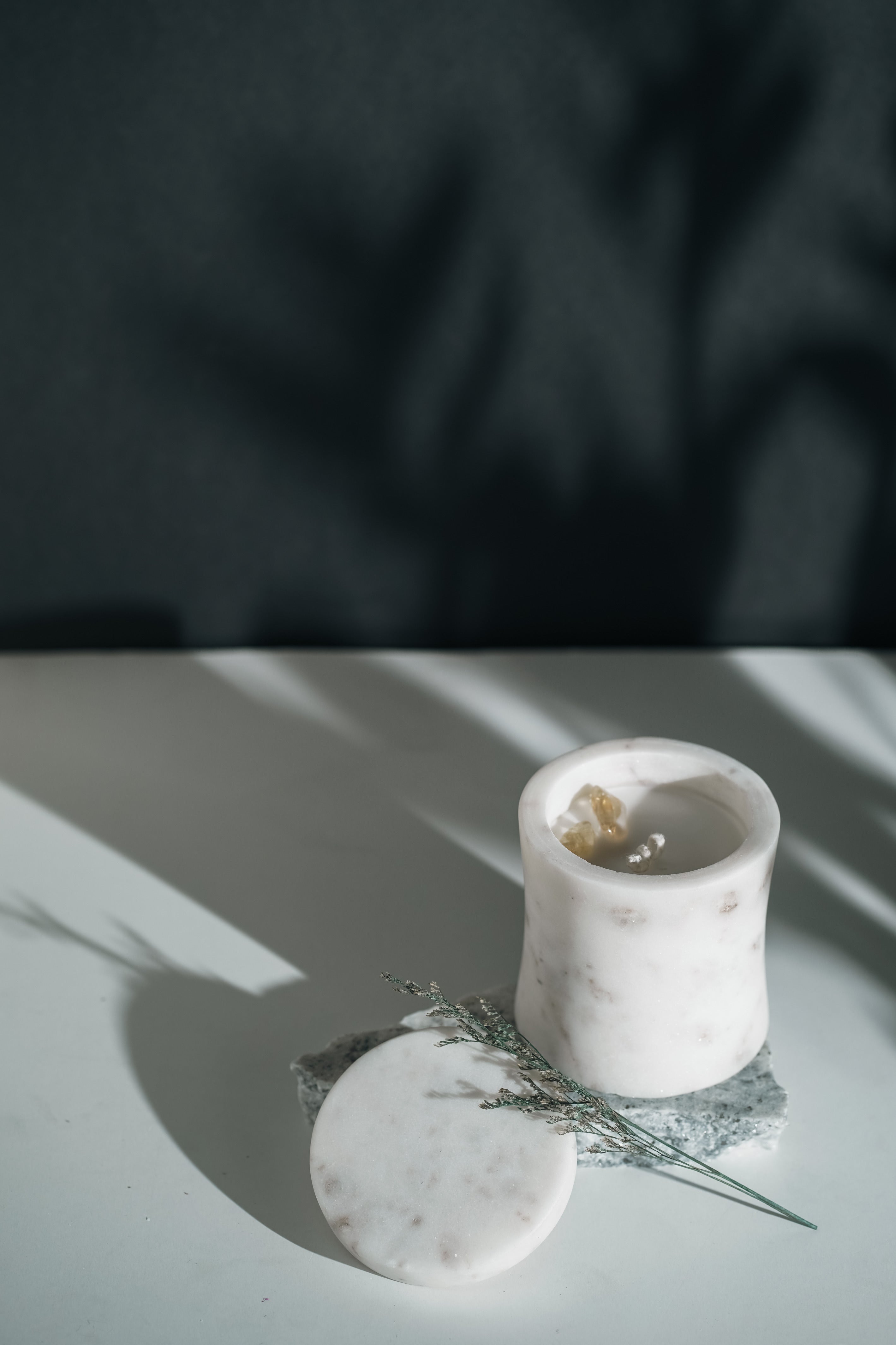 White Marble Refillable Candle | Modern Home Minimalist Luxury Decor