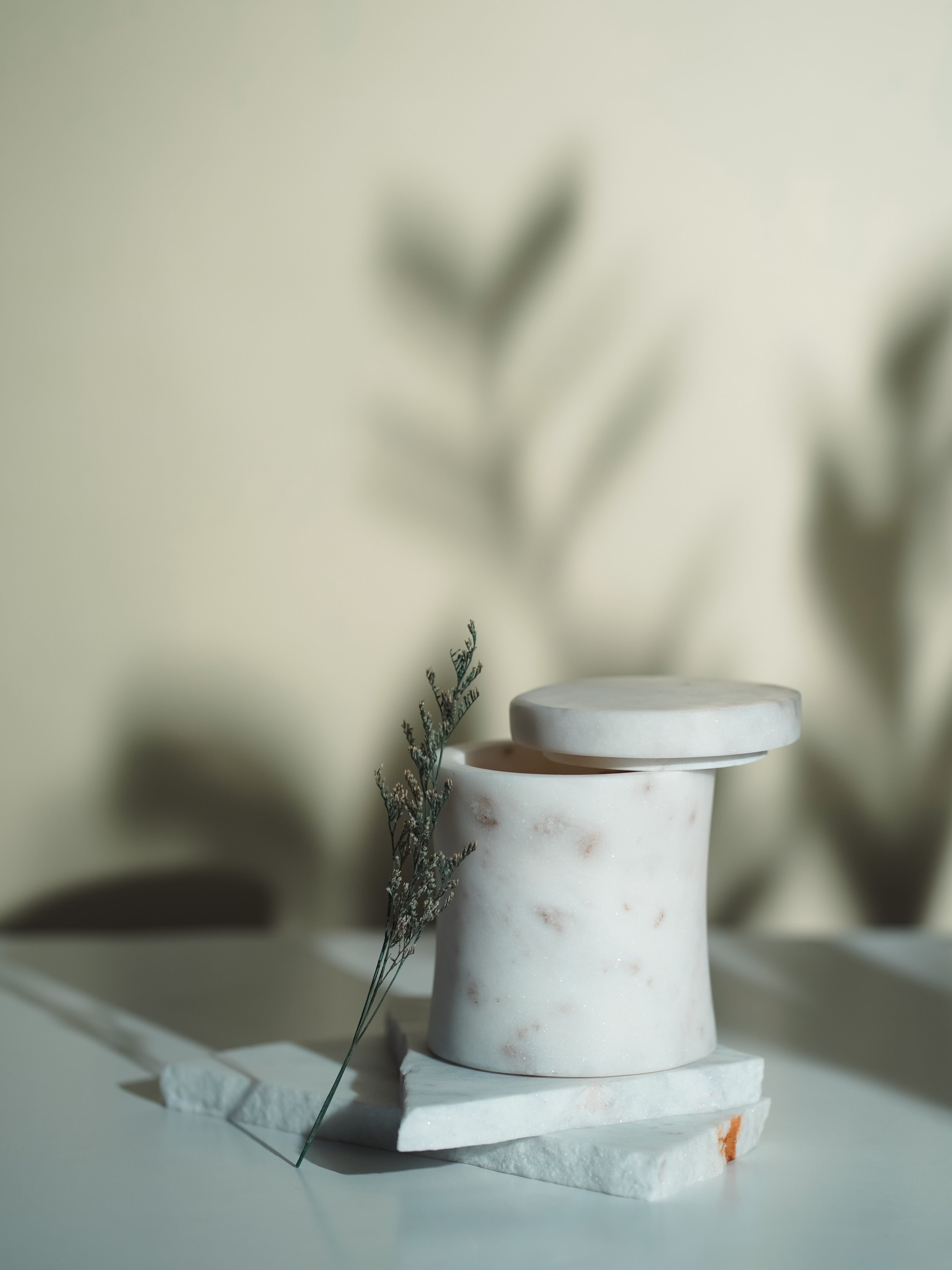 White Marble Refillable Candle | Modern Home Minimalist Luxury Decor